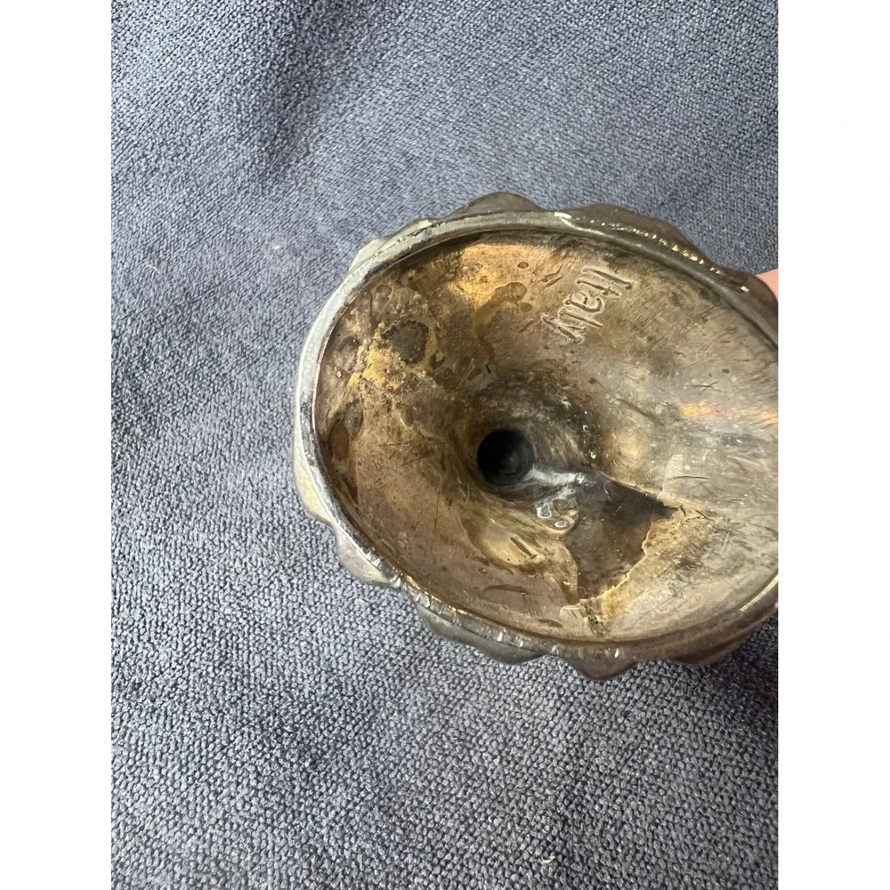 Vintage Choir‎ Girl Candle Holder Made in Italy Smiling Silver Tone Metal 3.5x3